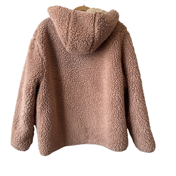 Love Tree The Soft Life Reversible Sherpa Hooded Jacket Womens S Cottagecore - Picture 4 of 11